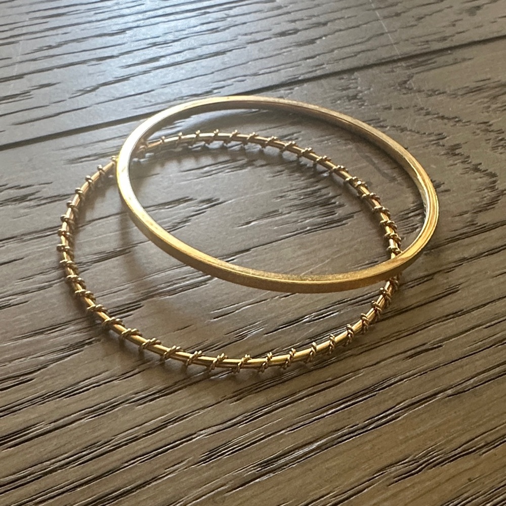 Monet Gold-Tone Dual Bangle Bracelet Set